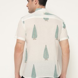 Block Printed Men’s Half Shirt 